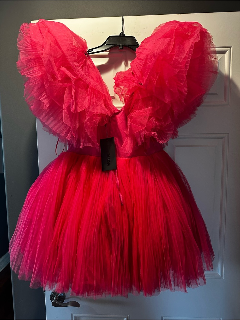 Fashion Nova Hot Pink Tulle Party Mini Dress